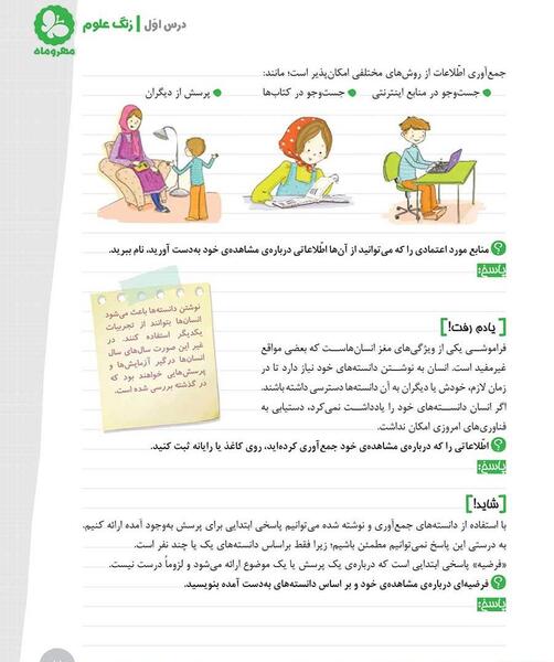 عکس های کتاب علوم ششم دبستان