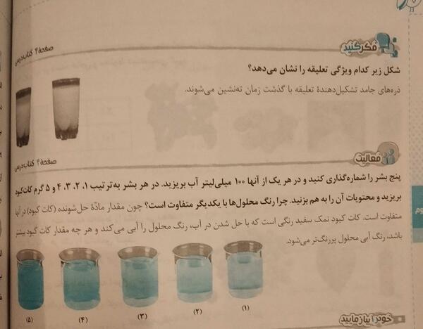 عکس فهرست کتاب علوم هشتم