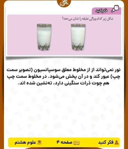 عکس فهرست کتاب علوم هشتم