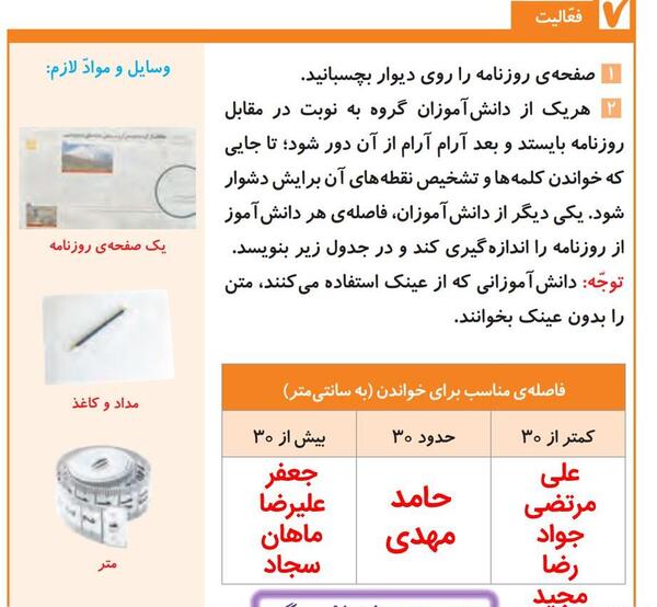 عکس کتاب علوم پنجم دبستان