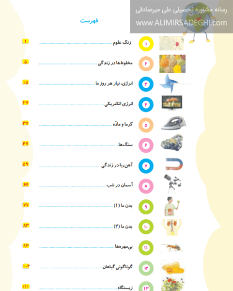 عکس های کتاب علوم چهارم