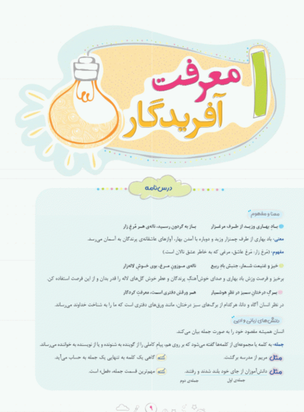 عکس کتاب فارسی ششم درس اول
