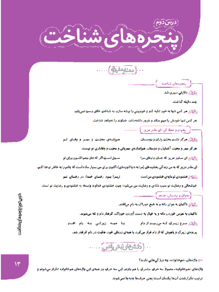 عکس کتاب فارسی ششم درس دوم