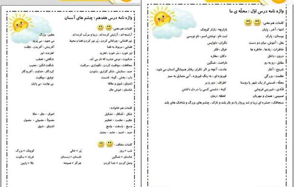 عکس کتاب فارسی سوم دبستان درس پیراهن بهشتی