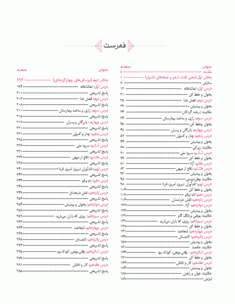 عکس کتاب فارسی پنجم درس اول