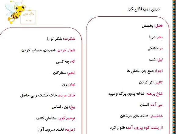 عکس کتاب فارسی پنجم درس دوم
