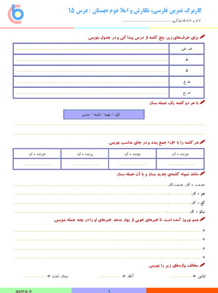 عکس کتاب فارسی دوم دبستان درس نوروز