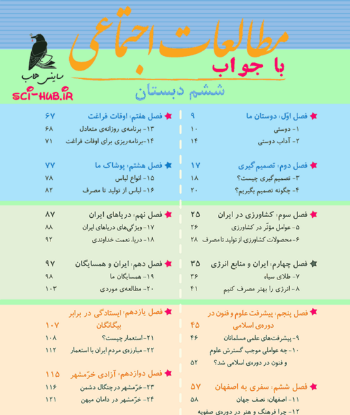 عکس صفحات کتاب مطالعات ششم