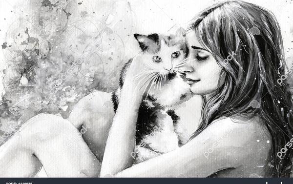 عکس گربه ملوس نقاشی
