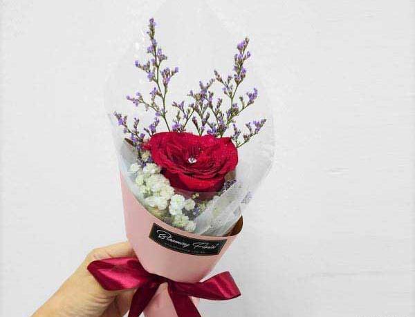 عکس تزیین یک شاخه گل رز