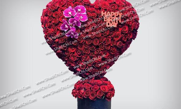 عکس گل رز قرمز و قلب
