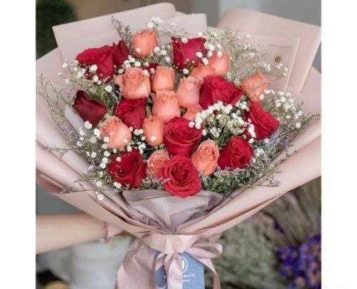 عکس دسته گل رز نارنجی