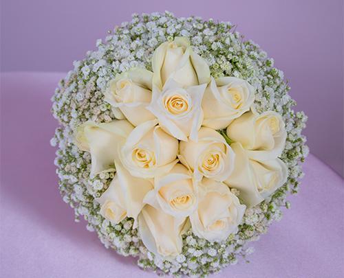 عکس دسته گل عروس رز سفید