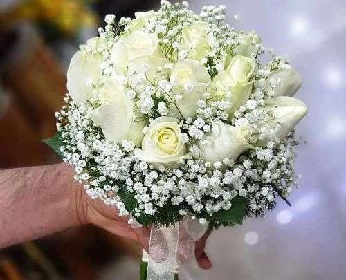 عکس دسته گل عروس رز سفید