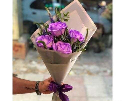 عکس گل رز بنفش زیبا