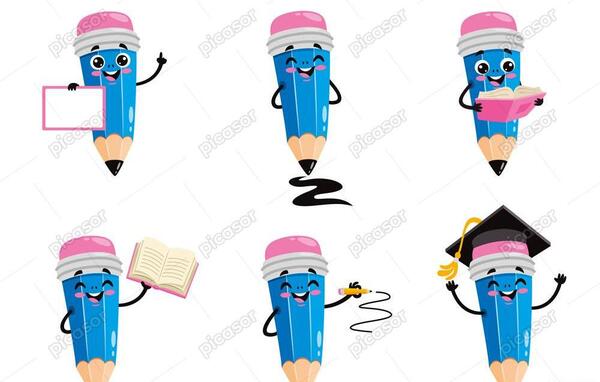 عکس کتاب و مداد کارتونی