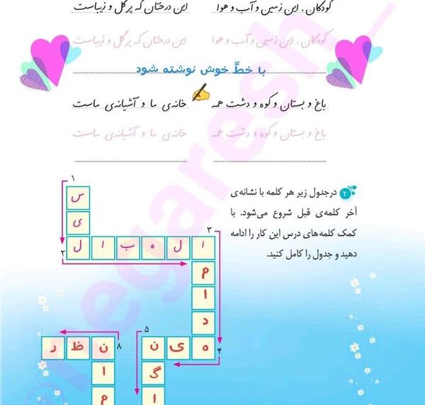 عکس کتاب نگارش چهارم دبستان با جواب
