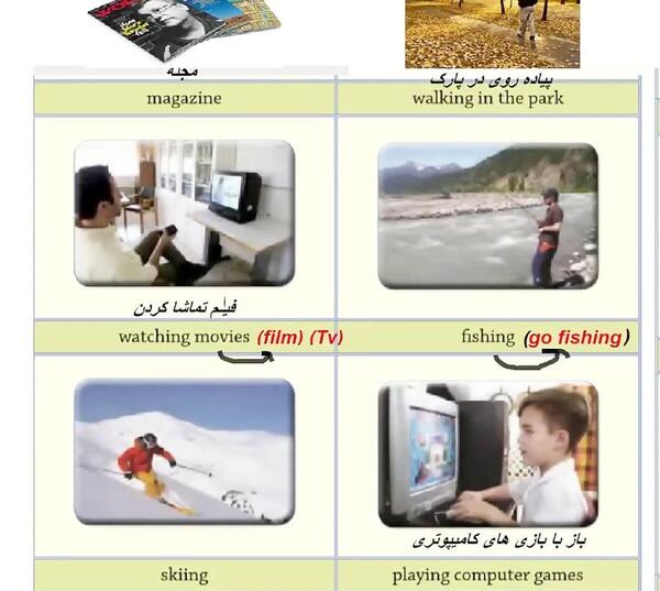 معنی عکس های اخر کتاب زبان هشتم