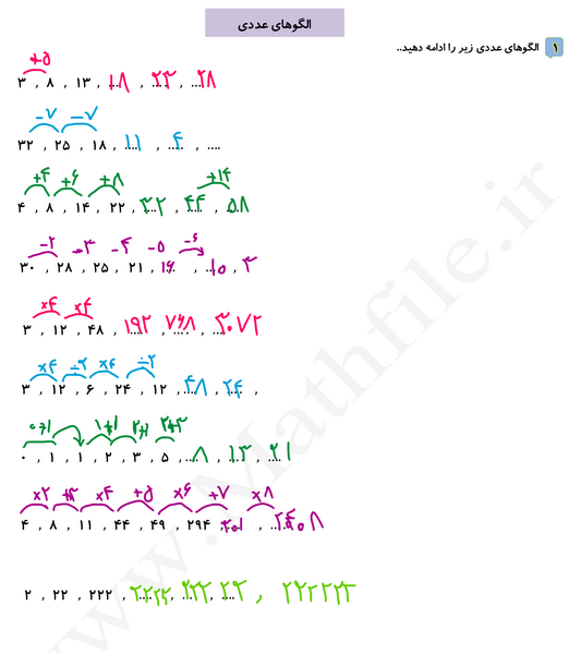 عکس کتاب ریاضی ششم صفحه ۵۵