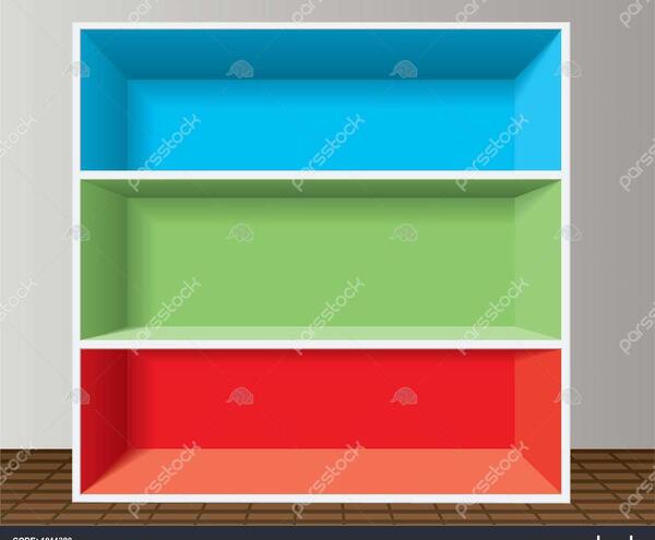 عکس قفسه کتاب خالی