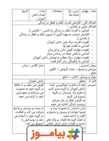 عکس کتاب فارسی چهارم درس سوم