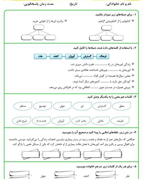 عکس کتاب فارسی چهارم درس پرسشگری
