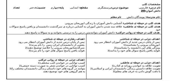 عکس کتاب فارسی چهارم درس پرسشگری