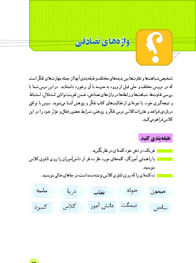 عکس صفحات کتاب تفکر و پژوهش ششم