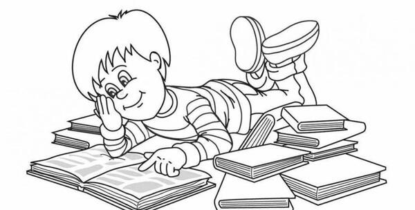 عکس کتاب خواندن پسرانه