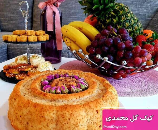 عکس کیک گل محمدی