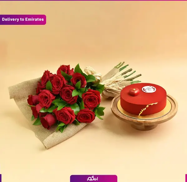 عکس کیک گل رز قرمز