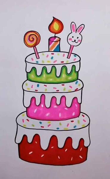 عکس کیک نقاشی ساده