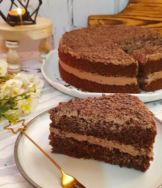 عکس کیک نسکافه ای ساده