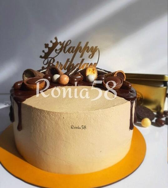 عکس کیک نسکافه ای ساده