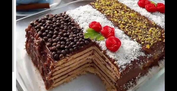عکس کیک یخچالی خانگی