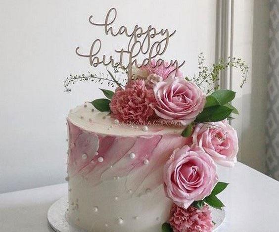 عکس کیک یک طبقه ساده