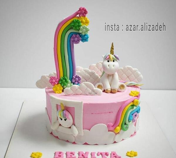 عکس کیک یونیکورن ساده