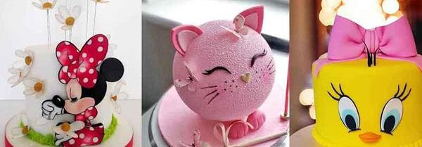 عکس کیک تولد یک طبقه دخترانه