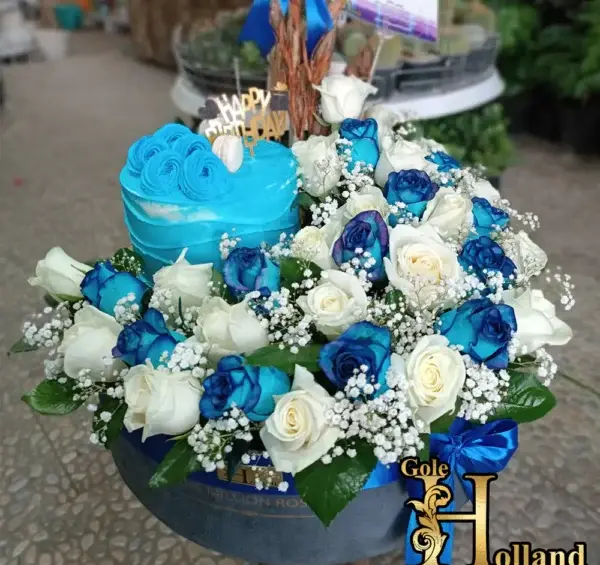 عکس کیک و دسته گل تولد