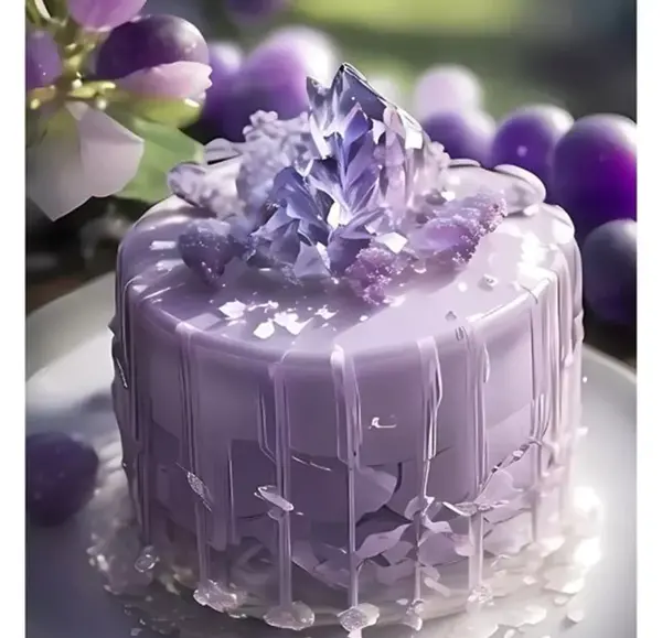 عکس کیک بنفش طوسی