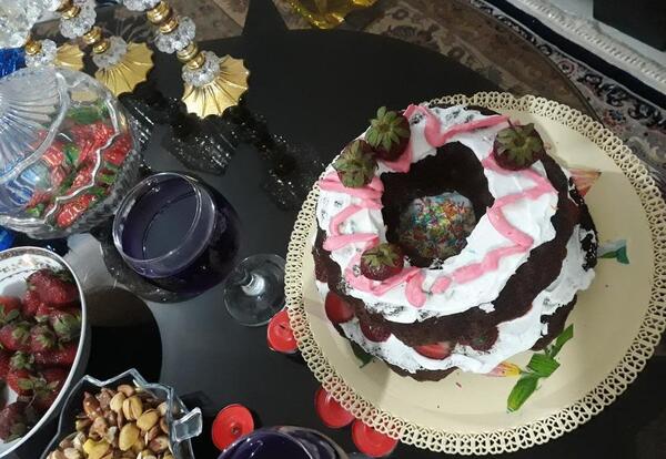 عکس کیک طبیعی همسرم تولدت مبارک