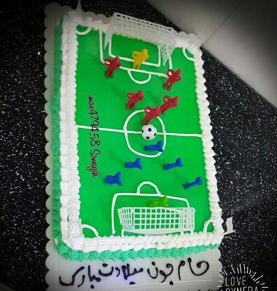 عکس کیک پسرانه زمین فوتبال
