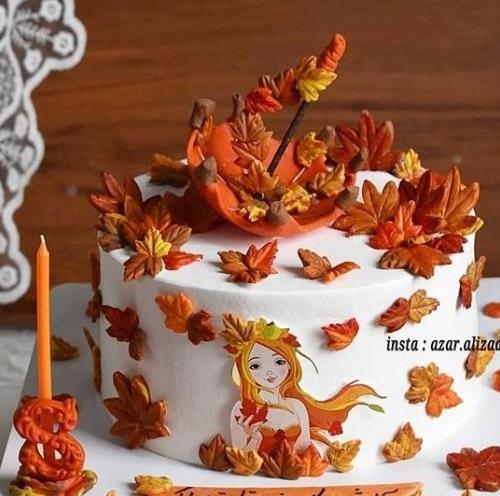 عکس کیک پاییزی زنانه