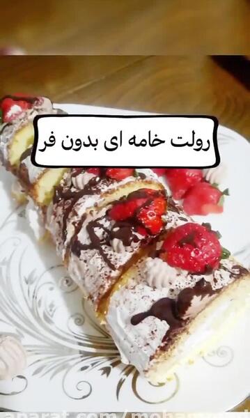 عکس کیک خامه ای رولتی