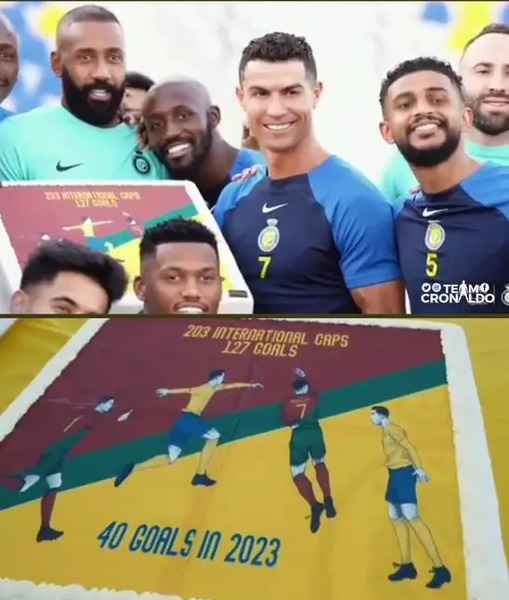 عکس کیک رونالدو در النصر