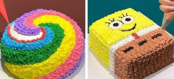 عکس کیک باب اسفنجی گرد
