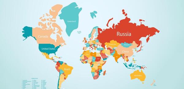 عکس کره زمین با اسم کشورها فارسی