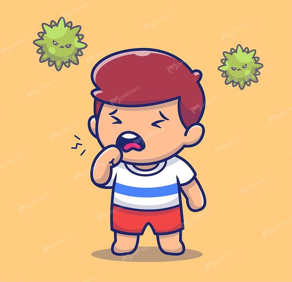عکس کارتونی کودک بیمار