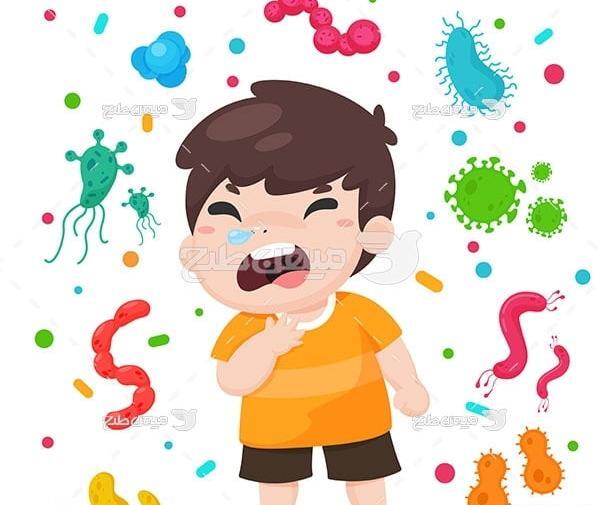 عکس کارتونی کودک بیمار