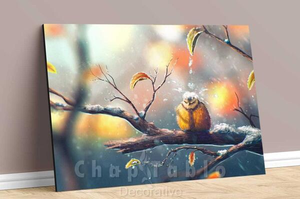 عکس کارتونی گنجشک روی درخت